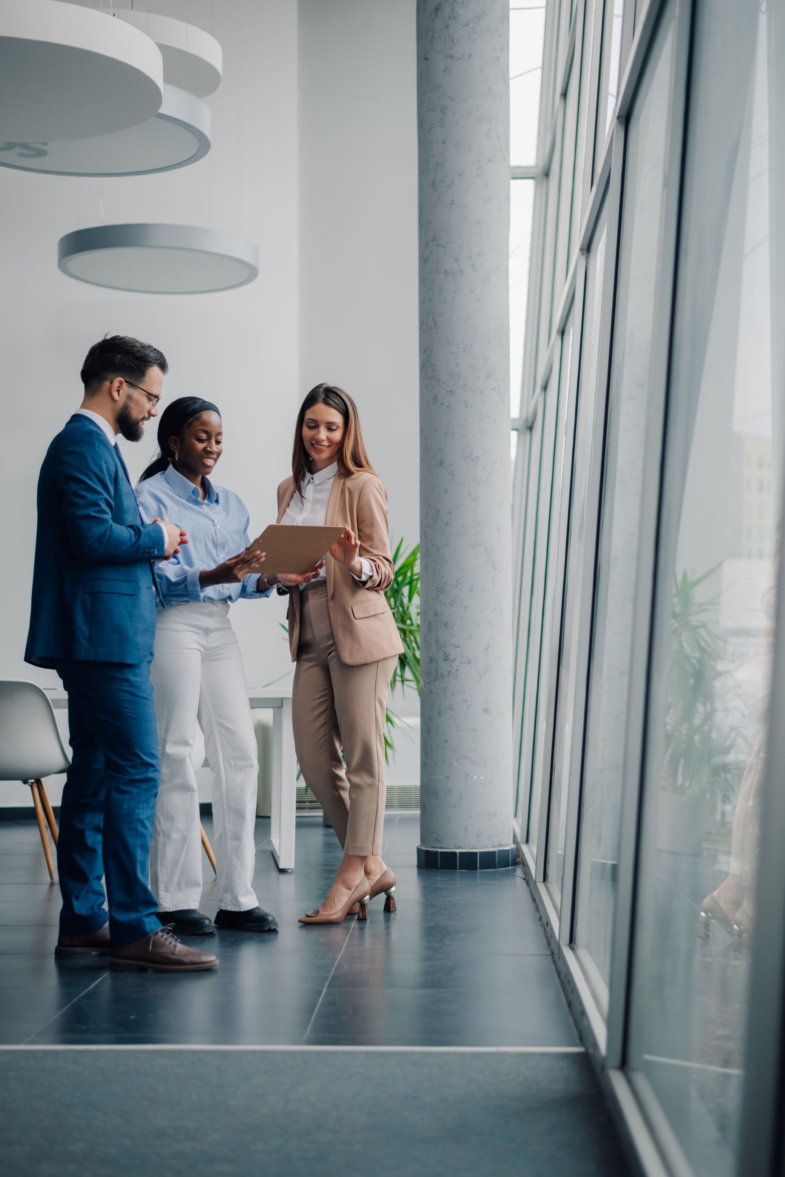 Business people discussing work in an office
